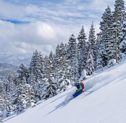 Person skiing in the backcountry